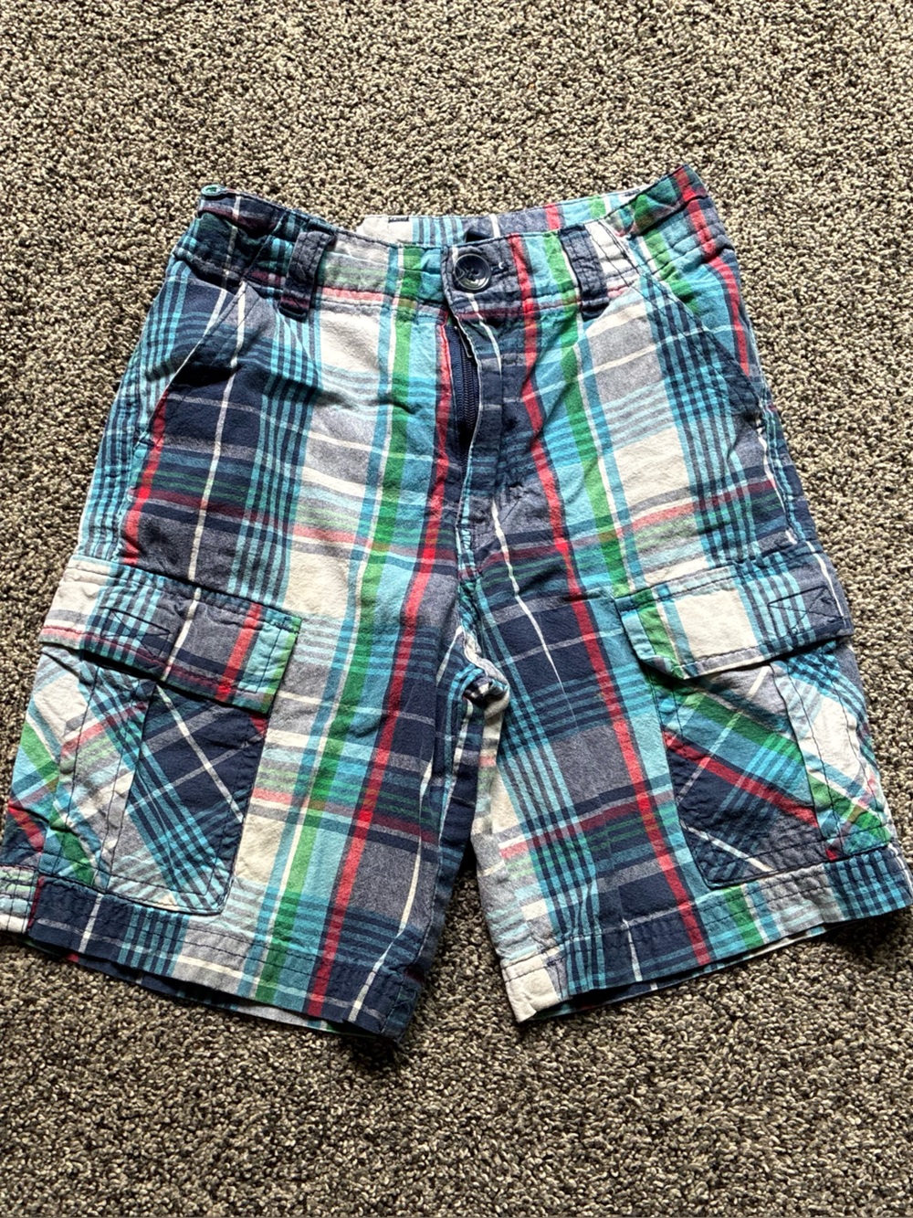 Authentic Graphite Clothing Toddler Boy Blue Plaid Shorts, Size 4T